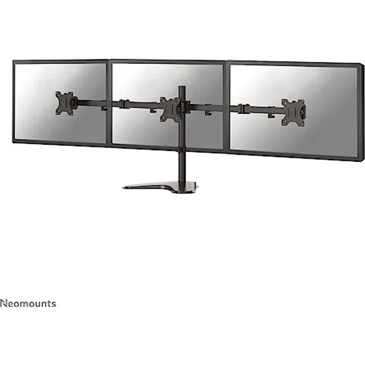 Neomounts FPMA-D550DD3BLACK, Tischständer für 3 Monitore bis 27 Zoll mit Neige-, Dreh- und Schwenkfunktion, Schwarz – Bild 2