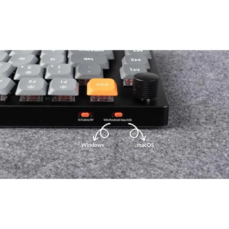 Keychron K15 MAX Custom Wireless Mechanische Tastatur 2.4 GHz/Bluetooth/USB-C, Hot-swap, RGB, QMK/VIA Programmierbare Makros, PBT Keycaps, Super Brown Switch, für Mac Windows – Bild 4