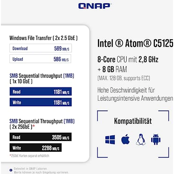 Qnap TS-855X-8G | 8-Bay, Intel Atom 8-Core, PCIe Gen3, 10 Gigabit NAS – Bild 3