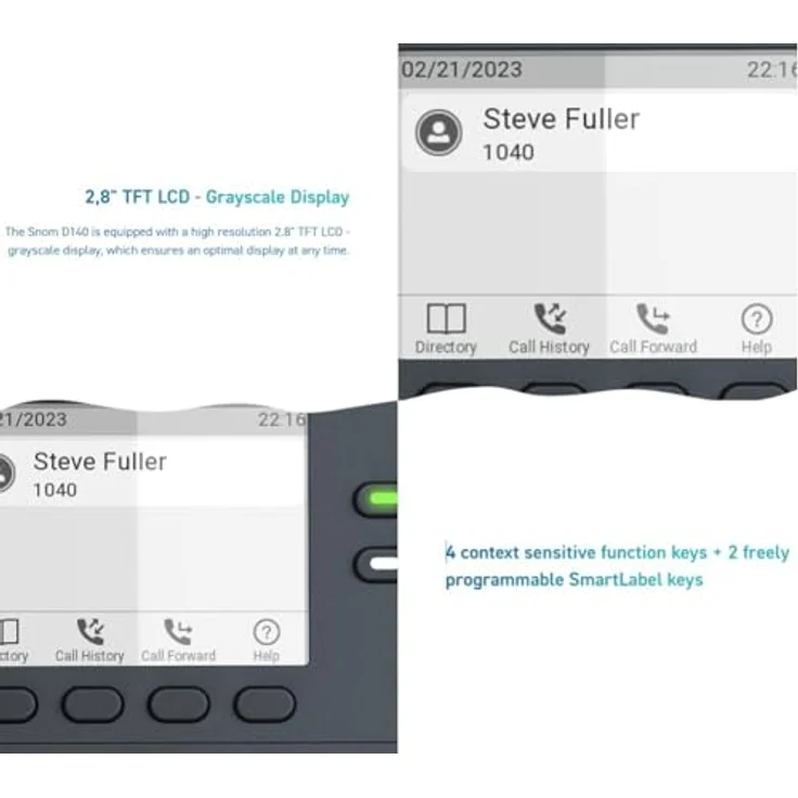 Snom D150, VoIP-DECT-Telefon mit dreiweg Anruffunktion, SIP-Unterstützung und 2 Leitungen, Slate Gray – Bild 5