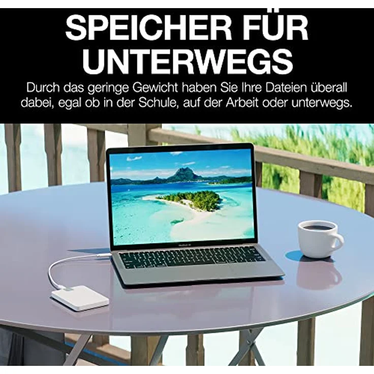 Seagate Ultra Touch HDD, 2 TB, External HDD, Cloud White, Post-Consumer Recycled material, USB-C compatibility with PC, Mac & Chromebook, Dropbox and Mylio included (STMA2000400) – Bild 5