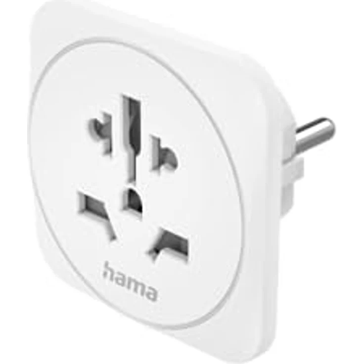Hama Reiseadapter Typ E/F, 3-poliger Adapter für Europa, Weiß, kompatibel mit internationalen Steckern – Bild 3