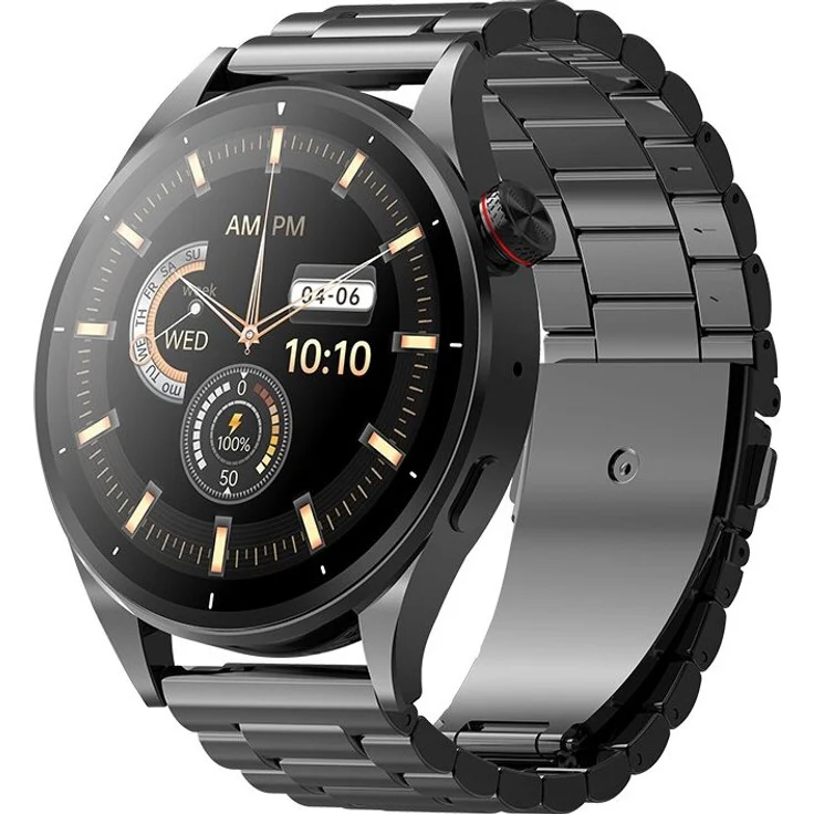 MAXCOM FW66 Iron R Smartwatch mit 1,43 Zoll AMOLED-Display, Bluetooth 5.0, Gesundheits- und Fitness-Tracking, Schwarz