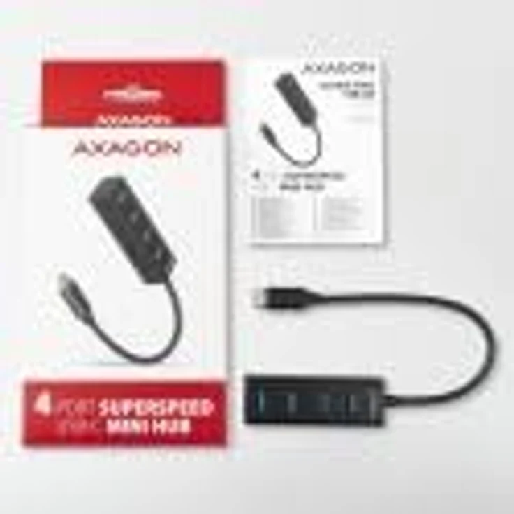AXAGON HUE-M1C Superspeed USB-C Mini Hub, 4x USB 3.0 - 20cm, schwarz, Kompakter USB 3.0 Hub mit USB-C-Stecker, Datenübertragung bis zu 5 Gb/s – Bild 6