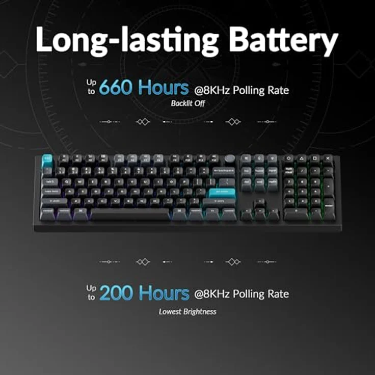 Keychron Q6 Ultra 8K Wireless Mechanische Tastatur QWERTY US - Silk POM Switch Brown, Aluminiumrahmen, RGB-Hintergrundbeleuchtung, Hot-Swappable, 4000 mAh Akku – Bild 2