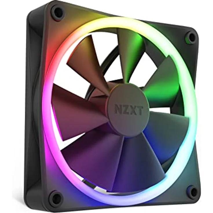 Nzxt F140 RGB Fans - RF-R14SF-B1 - Erweiterte Anpassung der RGB-Beleuchtung – Flüsterleise Kühlung – Single (RGB-Lüfter und Controller ERFORDERLICH & Nicht ENTHALTEN) -140mm-Lüfter – Schwarz – Bild 2