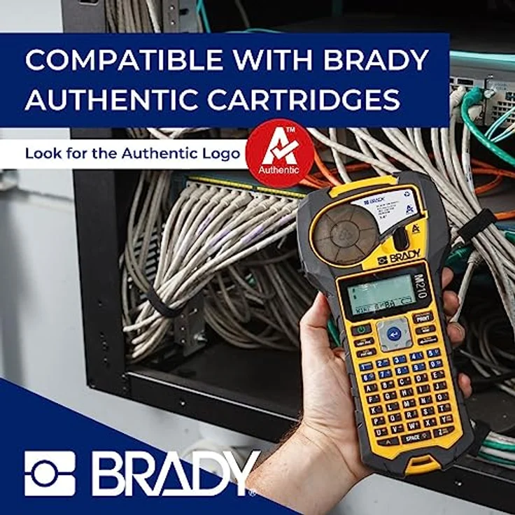 Brady M210 Etikettendrucker, mobiles Beschriftungsgerät mit Thermodirekt-Technologie, 19,05 mm Druckbreite, Schwarz/Gelb – Bild 6