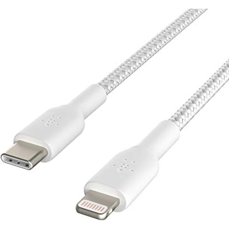 Belkin Lightning/USB-C Kabel ummantelt, 1 m, weiß – Bild 2