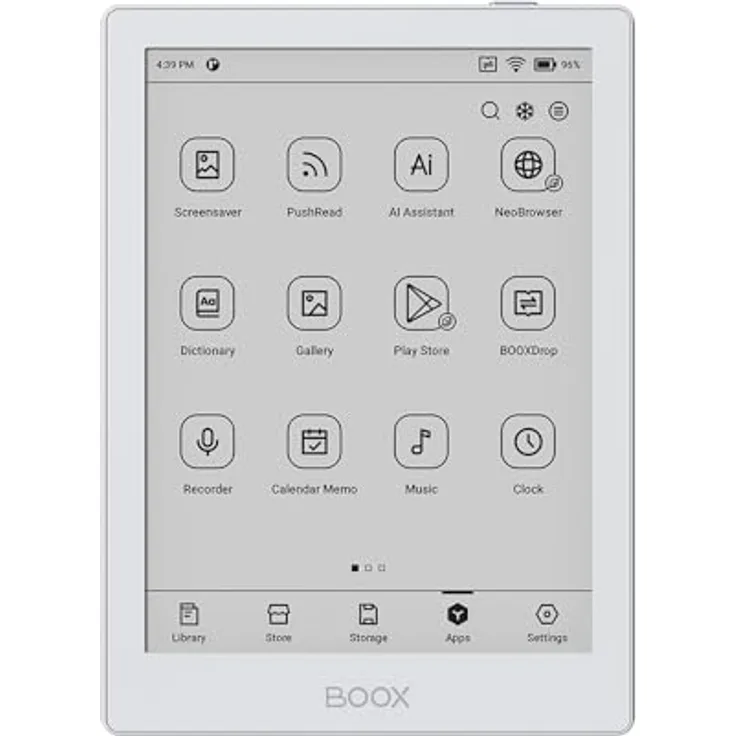 BOOX Go 6, 6-Zoll E-Ink E-Reader mit Android 11 und Play Store, weiß, 300 PPI Display