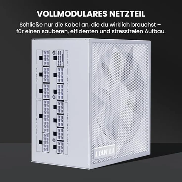 Lian Li SX1200P Netzteil, 1.200 W Weiß, 80 Plus Platinum, vollmodular, ATX 3.1, PCIe 5.1, leise und stabil für High-End-Gaming – Bild 2
