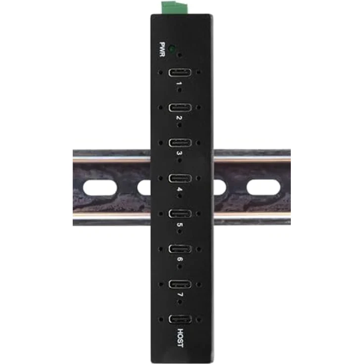 Exsys EX-12277HMS 7-Port USB 3.2 Gen 2 Metall HUB, 7x USB-C Anschlüsse, 15KV ESD Schutz, Wand- und Rackmontage – Bild 3