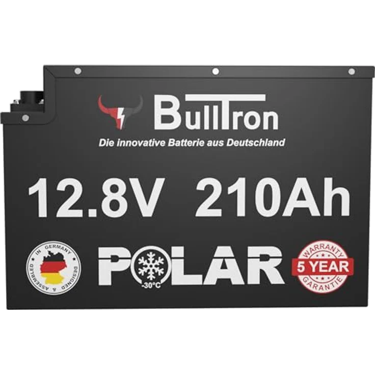 BullTron 210Ah Polar LiFePO4 12,8V Versorgerbatterie mit Smart BMS, 200A Dauerstrom und Bluetooth App, IP65, kompakt und leicht – Bild 4