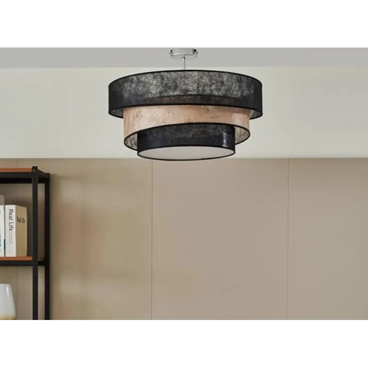 Lindby Deckenlampe 'Ayvira' (Modern) in Schwarz aus Metall (3 flammig, E27) - Textil Deckenleuchte, Lampe, Wohnzimmerleuchte – Bild 3