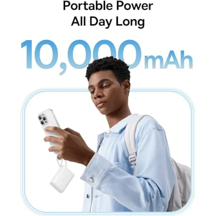Baseus PicoGo 10000mAh Powerbank, 45W Schnellladung, kompaktes Design, Weiss – Bild 5