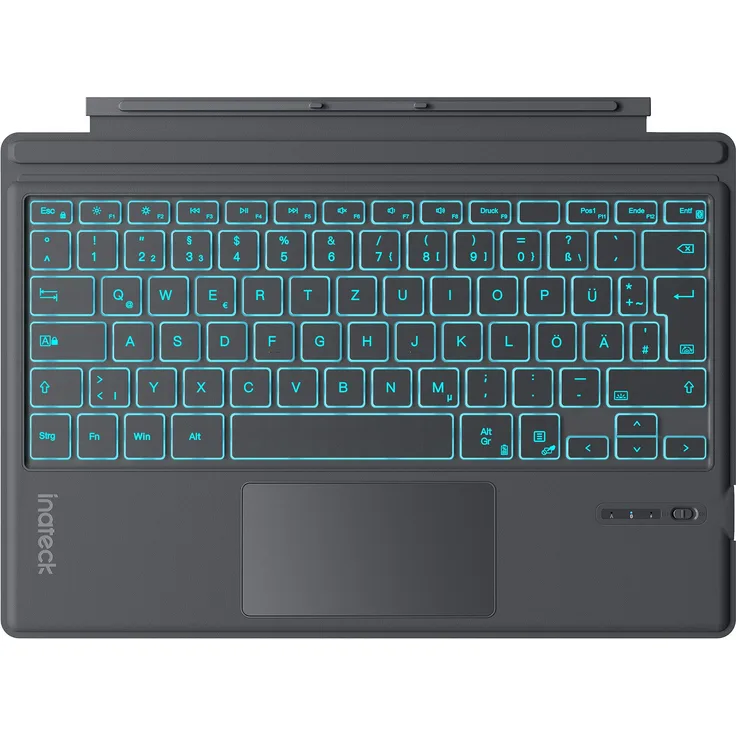 Inateck Surface Pro Tastatur, für Surface Pro 7/7+/6/5/4, mit Trackpad Tablet-Tastatur, 7-Farben Hintergrundbeleuchtung