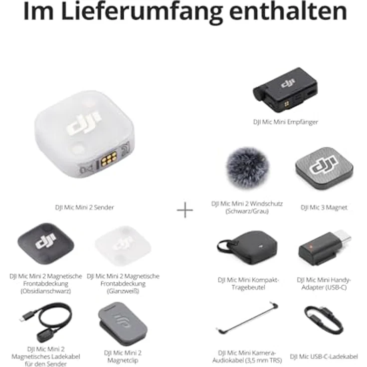 DJI Mic Mini 2, Kompaktes drahtloses Mikrofon mit hoher Audioqualität, 1 TX + 1 RX, individuelle Frontabdeckungen – Bild 10
