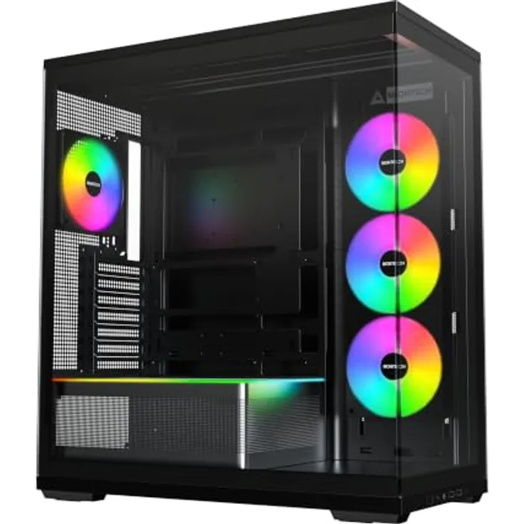 MONTECH PC-Gehäuse Montech TG3 Black, Tower-Gehäuse mit Tempered Glass, ARGB-Beleuchtung und optimalem Airflow