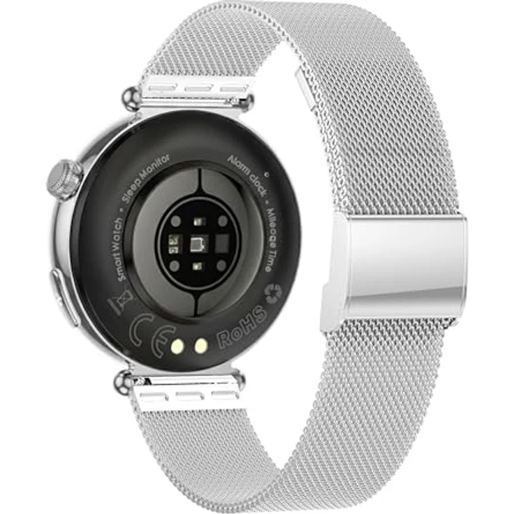 Knauermann PRO 4 MINI (2026) Rund Silber - EKG Gesundheitsuhr mit Blutdruck, Puls und Blutsauerstoff Messung, Schlafanalyse, Telefonie, IP67, 41 mm Gehäuse, AMOLED-Display – Bild 4