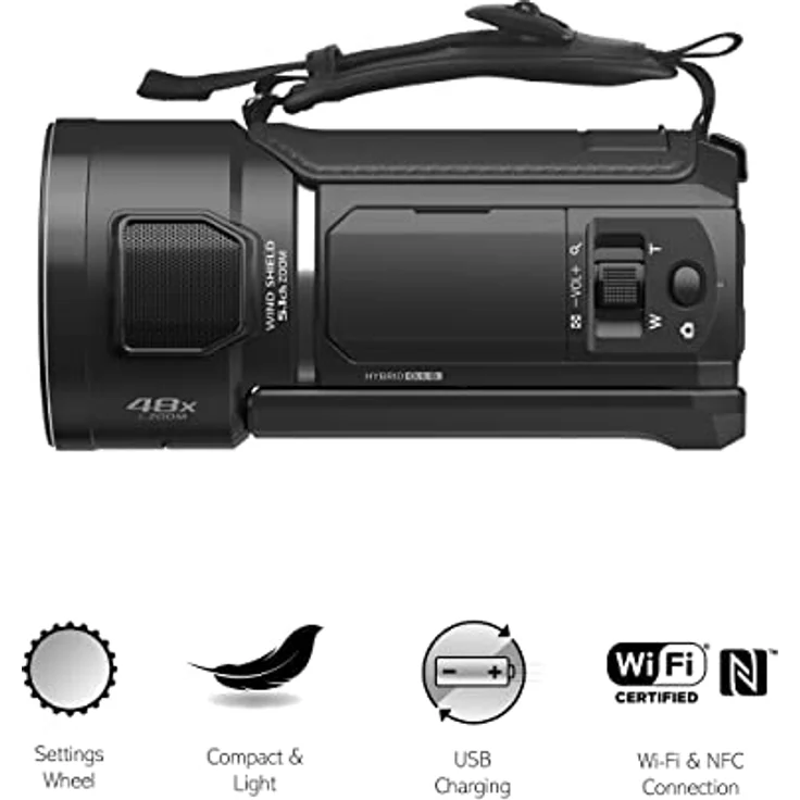Panasonic HC-V785EG-K, Full HD Camcorder mit 20x optischem Zoom, 6,03 MP BSI-Sensor, schwarz – Bild 4