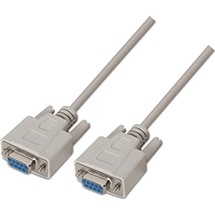 Nanocable 10.14.0602 - Serieller RS232 Kommunikationskabel, Nullmodem, DB9-H-DB9-H, Femelle-Femelle, Beige, 1.8 mts – Bild 5