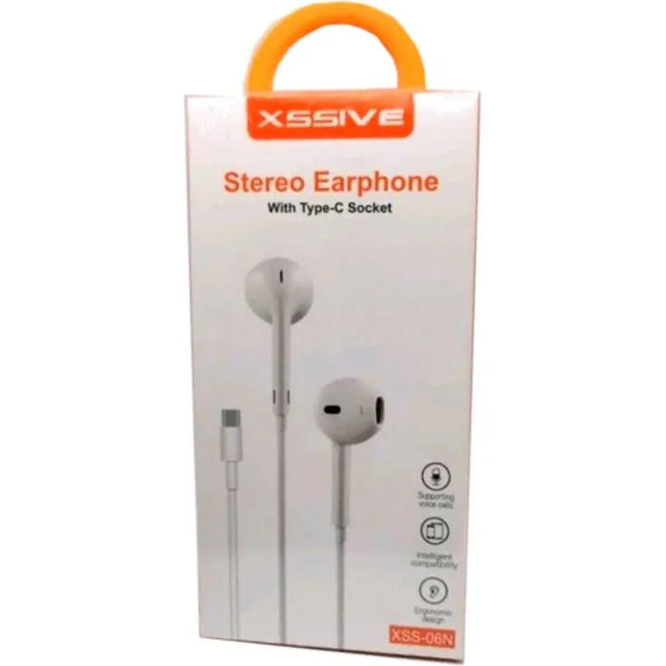 COFI 1453 In-Ear Kopfhörer Typ-C Headset mit Mikrofon USB-C Anschluss kompatibel mit Smartphones Weiß, Sprachanruf Unterstützung, ergonomisches Design