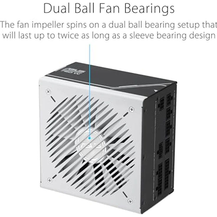 ASUS Prime 750W Gold Netzteil (750 Watt, 80 Plus Gold Zertifizierung, ATX 3.0 kompatibel, Lüfter mit Doppelkugellagern, schwarz/weiß) – Bild 2