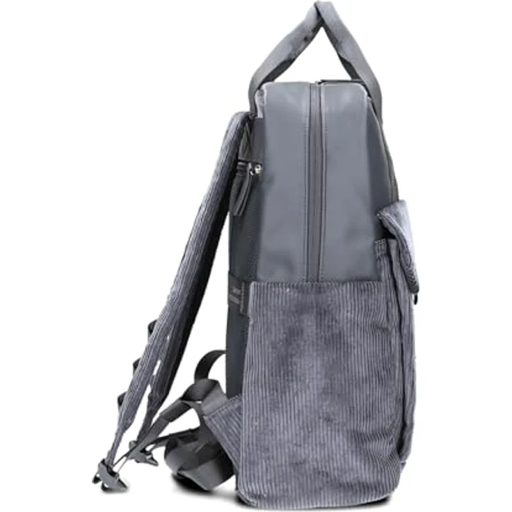 Zwei LOU LUR160 Unisex Rucksack, Laptoprucksack mit gepolstertem Laptopfach, 10 Liter Fassungsvermögen und abnehmbarer Mini-Bag (cord-polar) – Bild 4