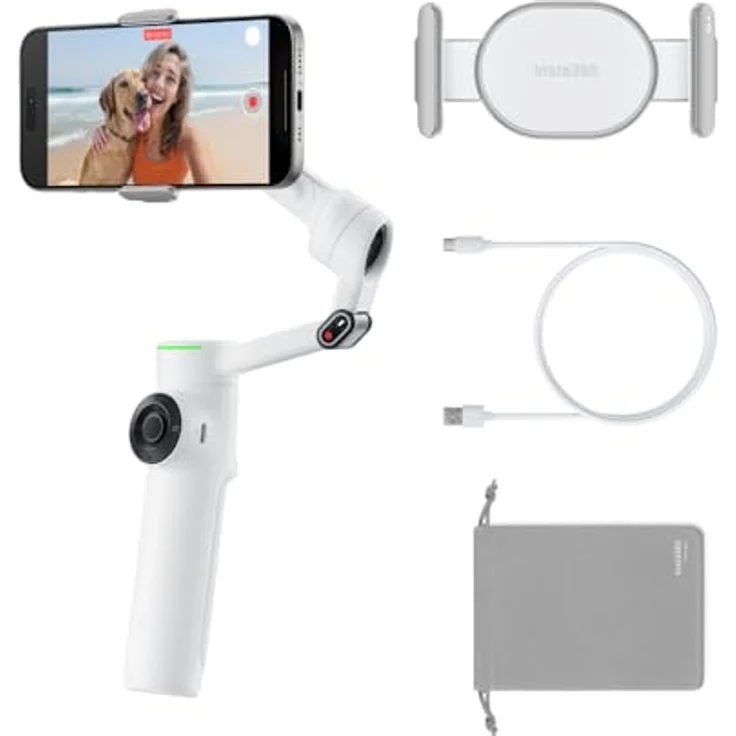 Insta360 Flow 2 Pro, Standard Bundle Summit White mit 3-Achsen-Stabilisierung und integriertem Selfie-Stick – Bild 1