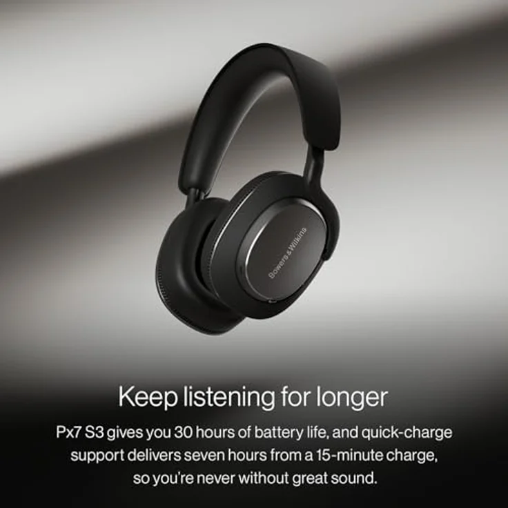 Bowers & Wilkins Px7 S3, Over-Ear-Kopfhörer mit Geräuschunterdrückung, kabellos, aptX™ Lossless, 30 Stunden Akkulaufzeit, 8 Mikrofone - Indigoblau – Bild 5