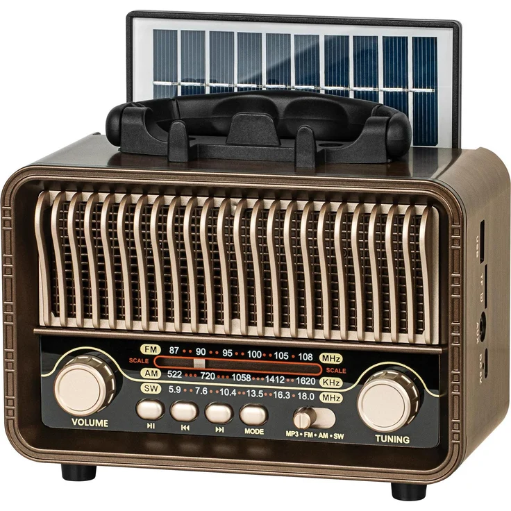 Kruger&Matz KM 832 Solar-FM-Radio, analog, tragbar, Bluetooth 6.0, AUX, batteriebetrieben, 1200 mAh Akku