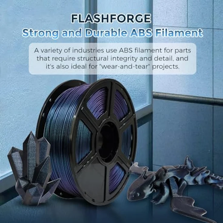 FLASHFORGE ABS Filament 1.75mm, Burnt Titanium Chamäleon, Farbwechsel, hitzebeständig, 1KG Spule (2.2lbs) – Bild 2