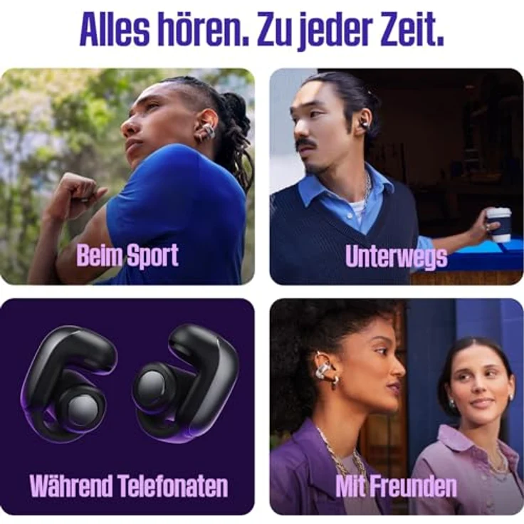 Bose Ultra Open Earbuds, Clip On Kopfhörer mit Bluetooth und OpenAudio Technologie, ergonomisches Open-Ear-Design – Bild 4