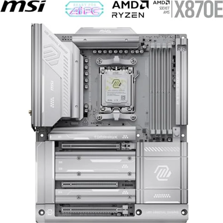 MSI MAG X870E Tomahawk Max WiFi PZ, ATX Mainboard für AMD Ryzen 7000/8000/9000, 256 GB DDR5, Wi-Fi 7, 5 Gigabit Ethernet, schwarz – Bild 2