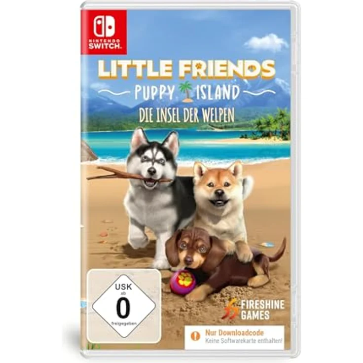 Fireshine Games Little Friends 2: Puppy Island - Abenteuer für Nintendo Switch, Code in a box, neues Welpenparadies mit 9 Rassen, 350+ Outfits – Bild 1