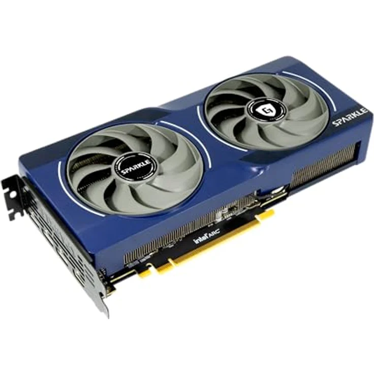 Sparkle Intel Arc B570 Guardian OC Grafikkarte, 10 GB GDDR6, Torn Cooling 2.0, Axiallüfter, Atemlicht, Metallrückplatte, blau – Bild 4