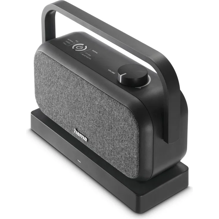 Hama 221849 Senioren TV Bluetooth Lautsprecher, tragbarer Stereo-Lautsprecher mit 2,4-GHz-Station, Schwarz/Grau, versandkostenfrei
