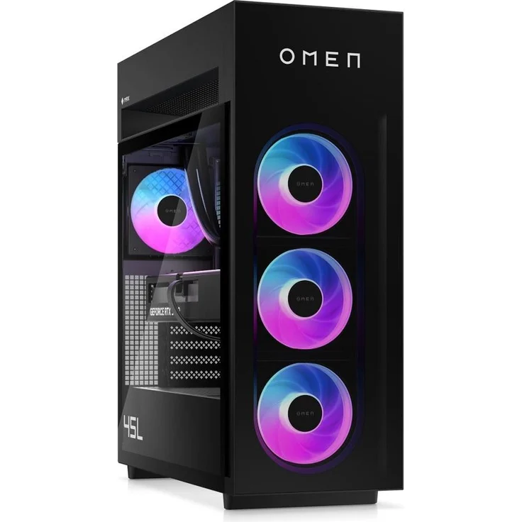 HP OMEN Des, Komplettsystem mit AMD Ryzen 7 9800X3D, 64 GB DDR5 RAM, 2 TB SSD, NVIDIA GeForce RTX 5090, Shadow Black Midi-Tower