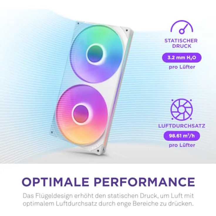 NZXT F280 RGB Core weiß Gehäuselüfter (1 x), PC Lüfter mit lebendiger RGB-Beleuchtung – Bild 4