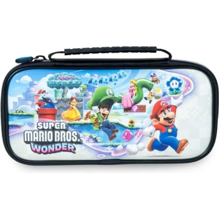 Nintendo RDS NSW Deluxe Travel Case Mario Wonder Case, Schutzhülle für Nintendo Switch, Switch Lite oder Switch OLED, verstellbarer Betrachtungsständer, 5 Spiele Stauraum, Micro-SD-Kartensteckplatz, blaue Farbe – Bild 2