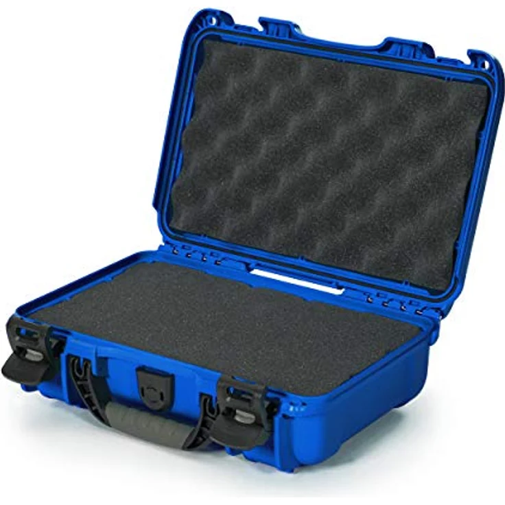 Nanuk 909, wasserdichtes Hartschalen-Gehäuse mit Schaumstoffeinlage, blau, stoßfest und staubdicht, Maße 32 x 22 x 12 cm, automatisches Ausblasventil – Bild 1