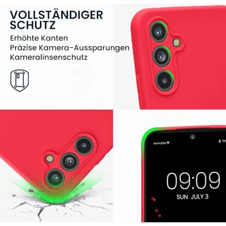 kwmobile Handyhülle für Samsung Galaxy A54 5G - Weiches Silikon Case in Neon Pink, rutschfest und reißfest, präzise Aussparungen für Kamera und Anschlüsse – Bild 3