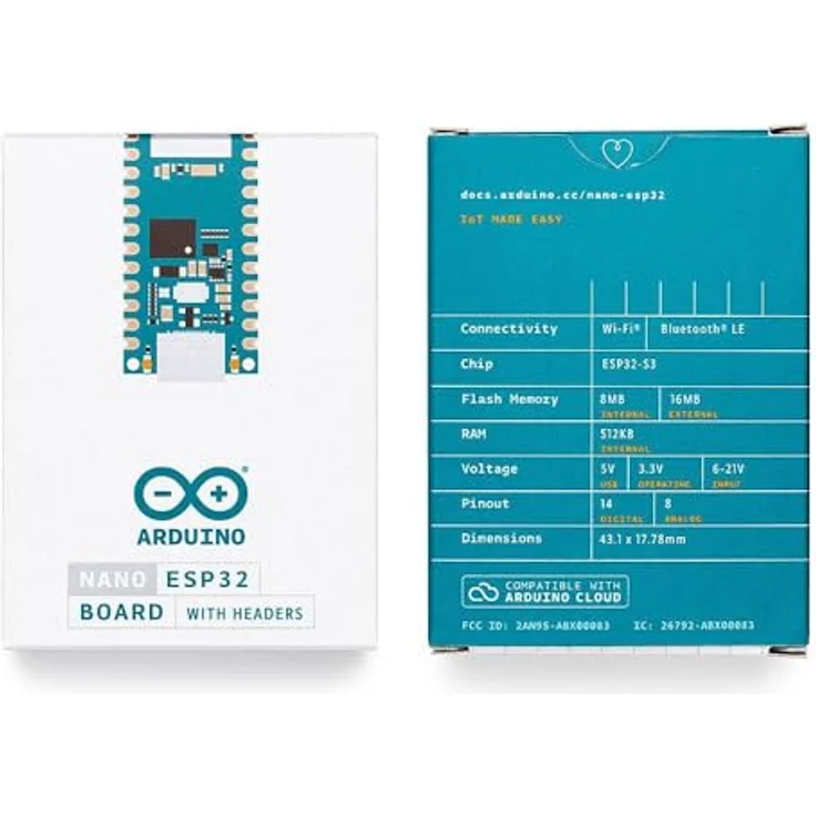 Arduino Nano ESP32 [ABX00083], Kompaktes Board mit integriertem ESP32-Mikrocontroller, WiFi, Bluetooth, USB-C-Anschluss, ideal für IoT-Projekte und Automatisierung – Bild 7