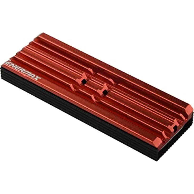 ENERMAX M.2 2280 SSD Aluminium Kühlkörper für PS5/PC; doppelseitig inkl. Wärmeleitpads; ESC001-B, rot – Bild 1