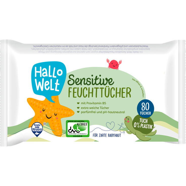 Hallo Welt Sensitive Feuchttücher