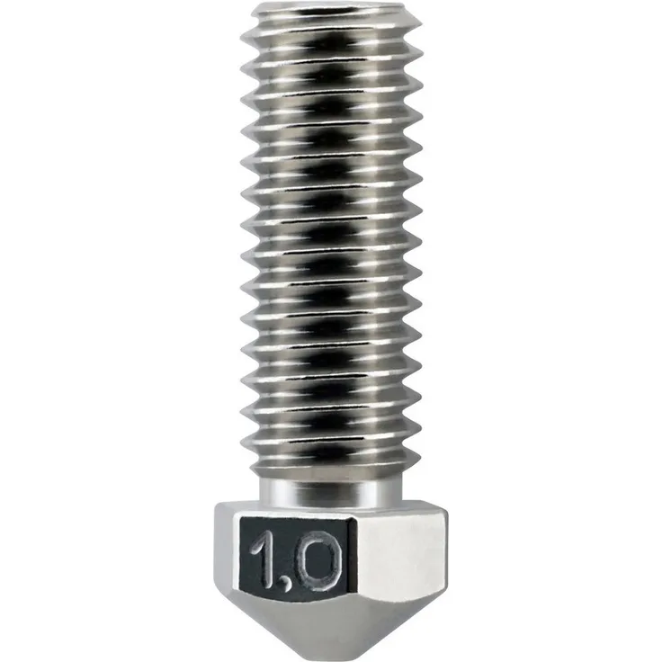 Micro-Swiss 3D Drucker Düse Plattiert, 1.0mm M6x1.0, Verschleißfest für E3D Volcano HotEnd