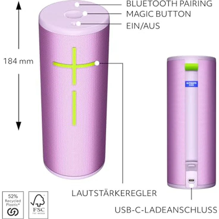LOGITECH Ultimate Ears Boom 4, Bluetooth-Lautsprecher mit 360°-Sound und schwimmendem Design – Bild 7