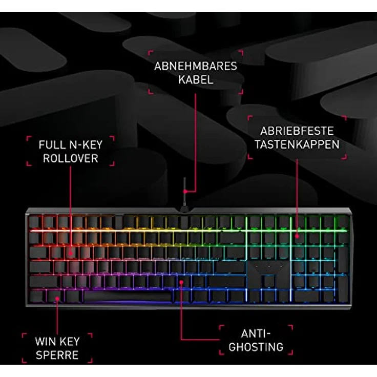 CHERRY MX Board 3.0 S, kabelgebundene Gaming-Tastatur mit RGB-Beleuchtung, Deutsches Layout (QWERTZ), MX RED Switches, pink – Bild 2