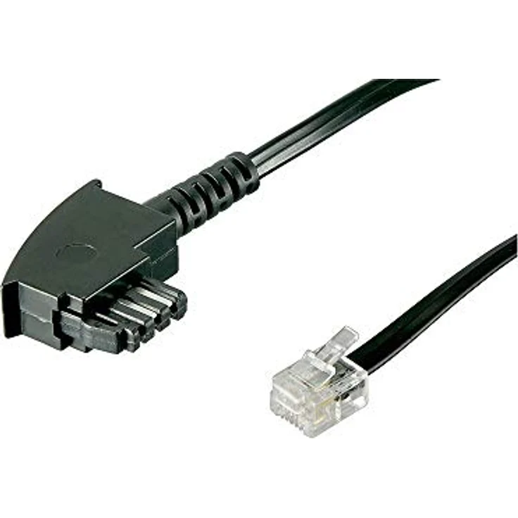 TAE Anschluss-Kabel (TAE-F Stecker auf Westernstecker), Schwarz, 3m – Bild 2