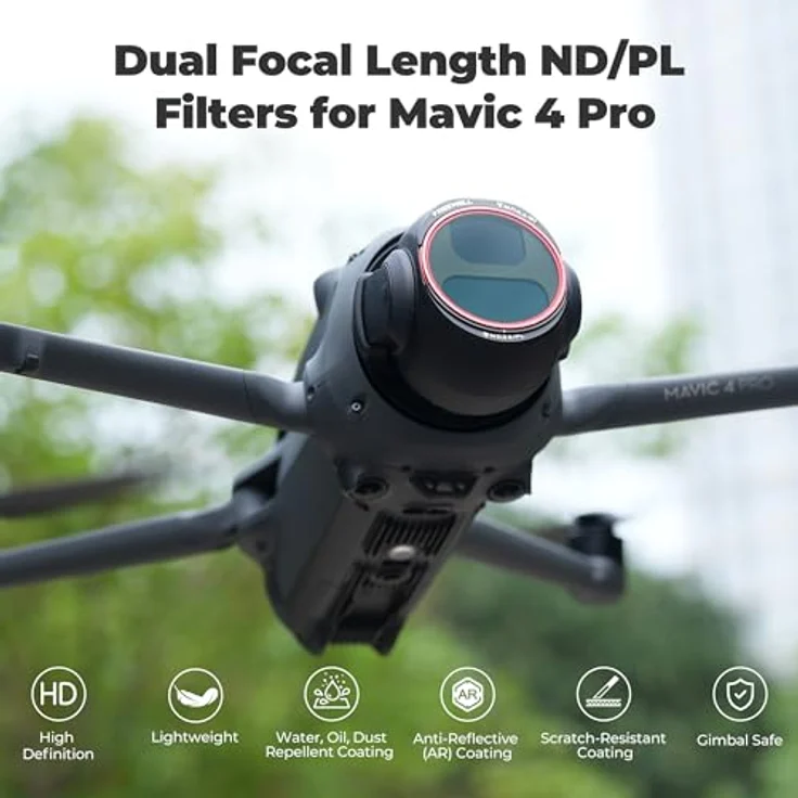 Freewell Split ND/PL Bright Day, Drohnenfilter für DJI Mavic 4 Pro, ND8/PL bis ND64/PL, Polarisationsschutz, Grün, Schwarz – Bild 2