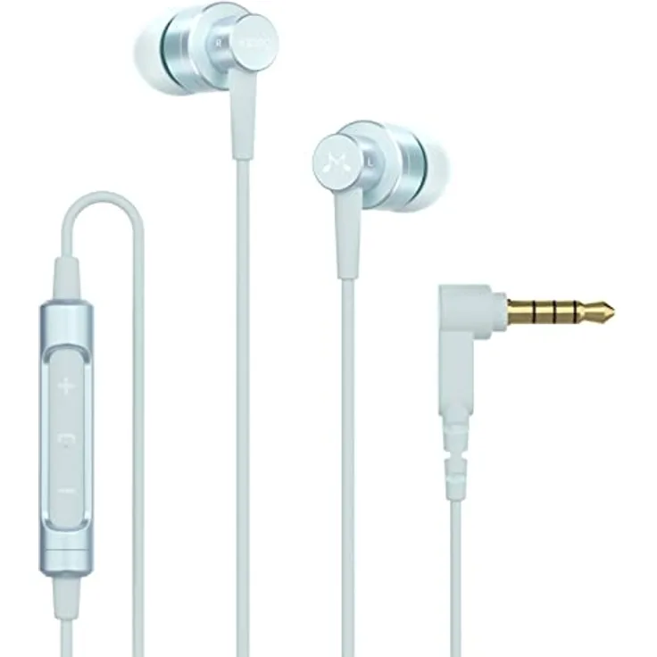 SoundMAGIC ES30C Kabelgebundene Ohrhörer mit Mikrofon, geräuschisolierende In-Ear-Kopfhörer, Kopfhörer mit HiFi-Sound, Bequeme Passform, blau